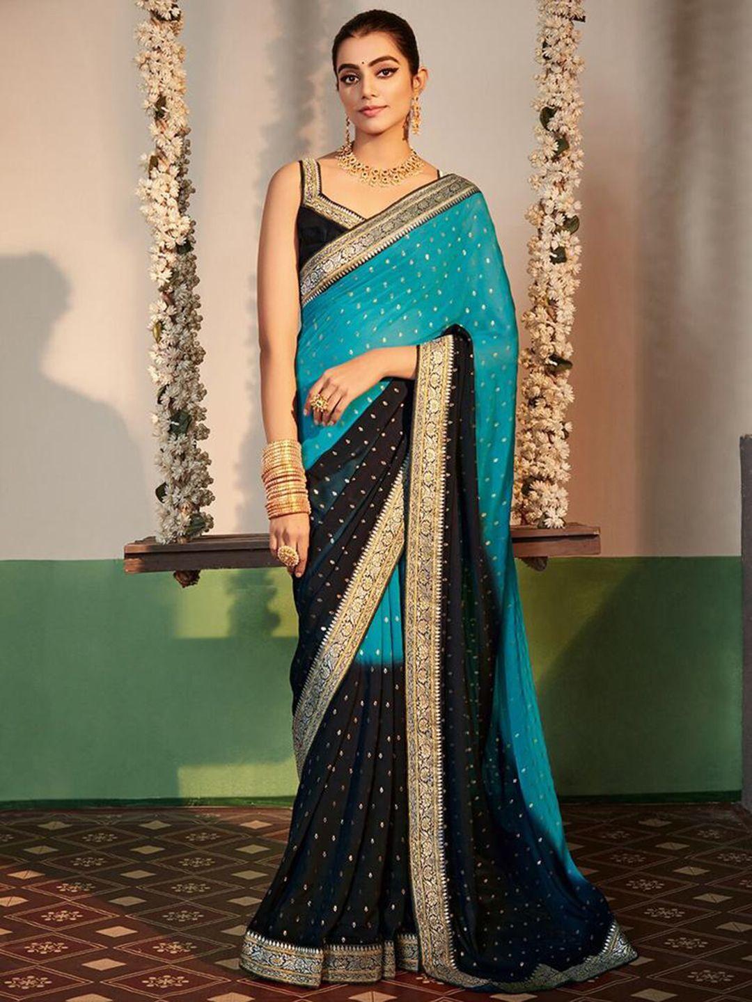 jinal & jinal ombre zari poly georgette saree