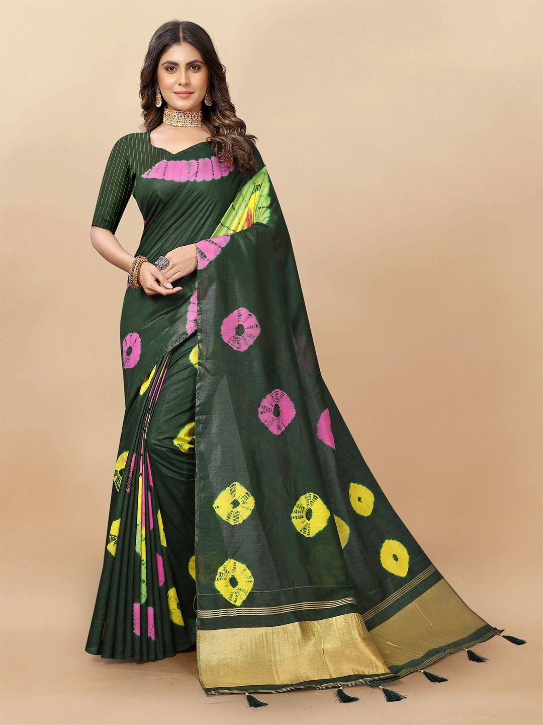 jinal & jinal tie and dye printed chanderi saree