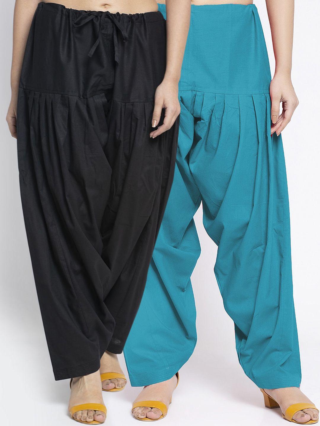 jinfo women pack of 2 pure cotton loose-fit salwars