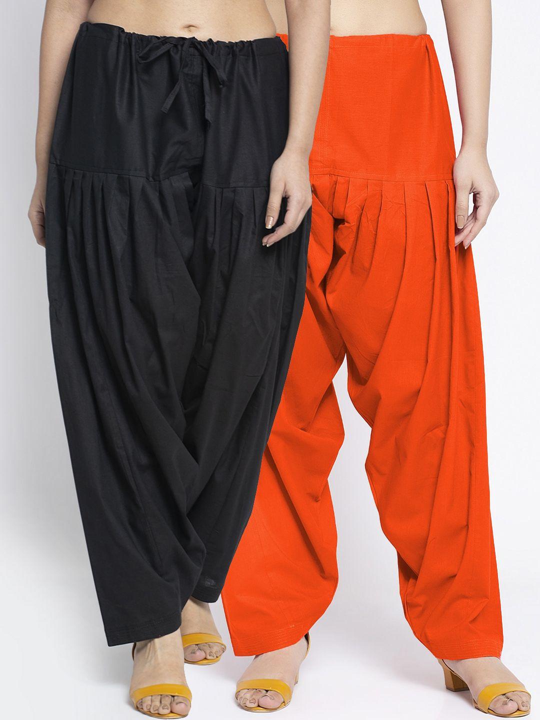 jinfo women pack of 2 solid pure cotton salwars