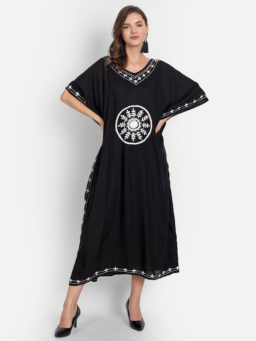 jiron embroidered kaftan maxi dress