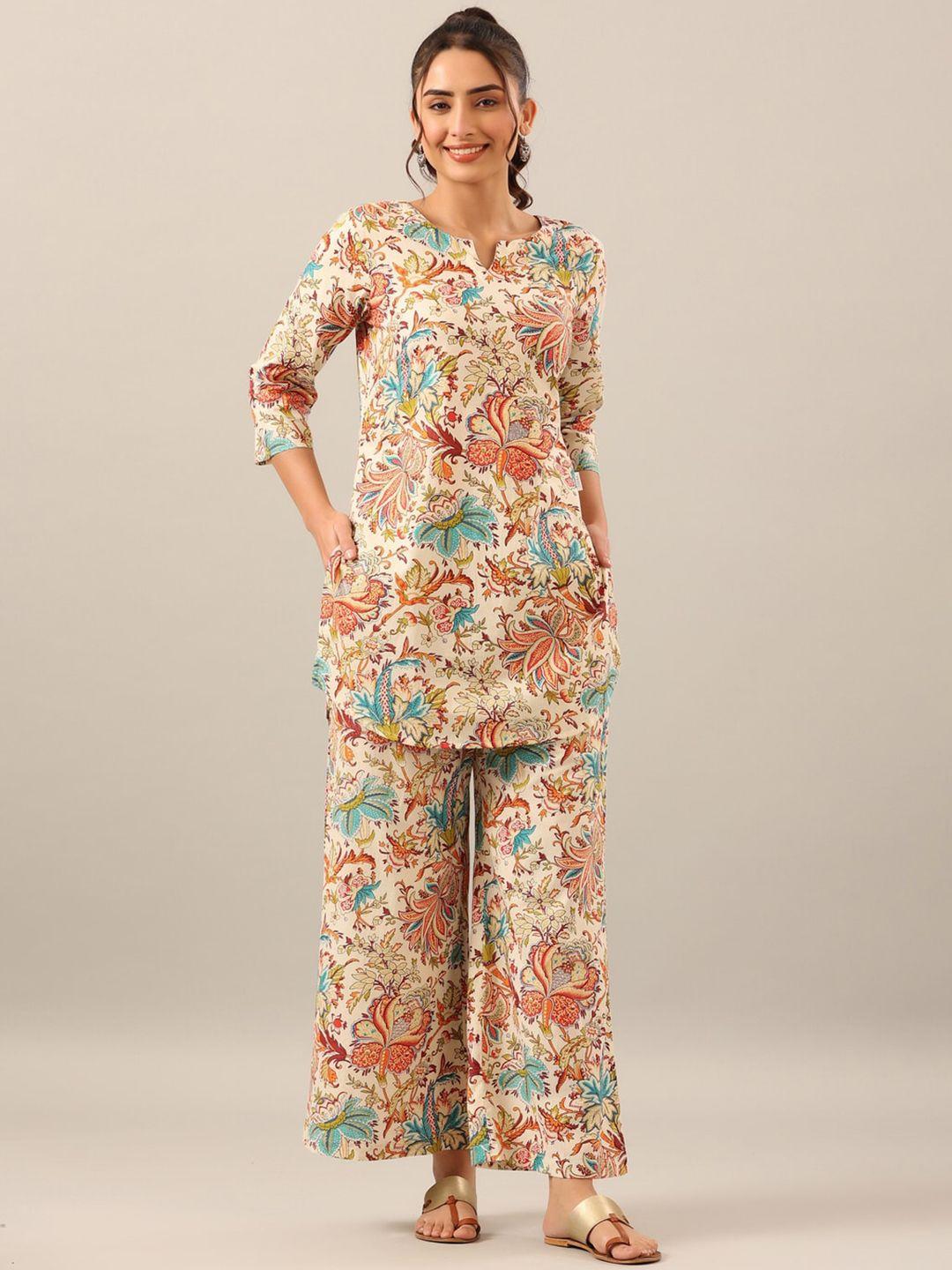 jisora women floral printed pure cotton night suit