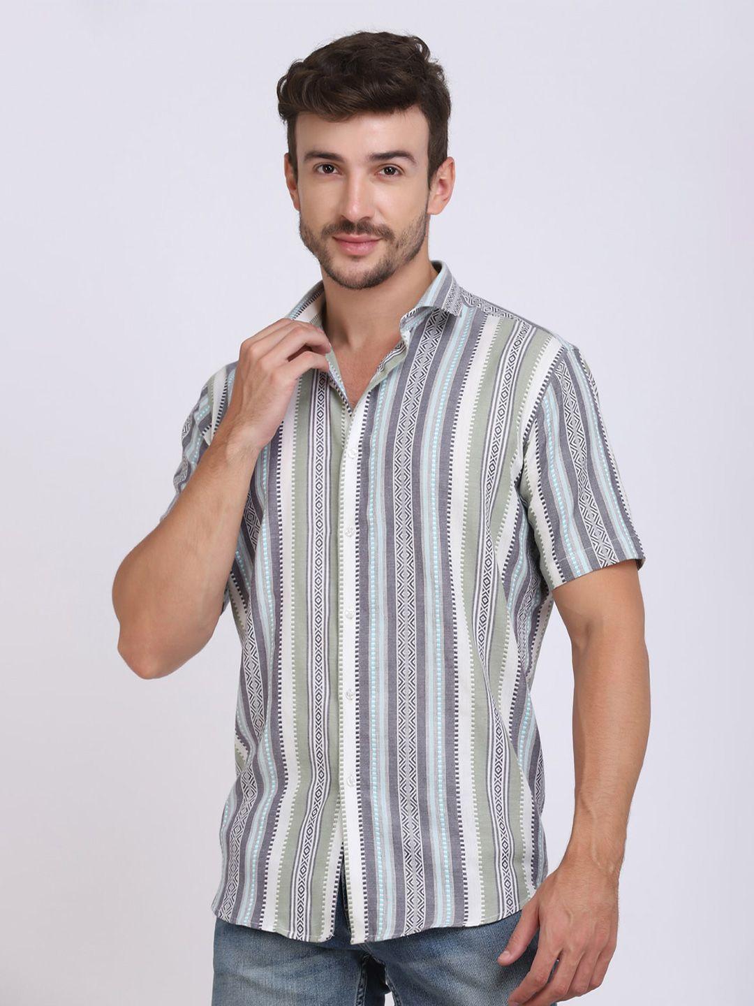 jjaagg t men multi stripes striped casual pure cotton shirt