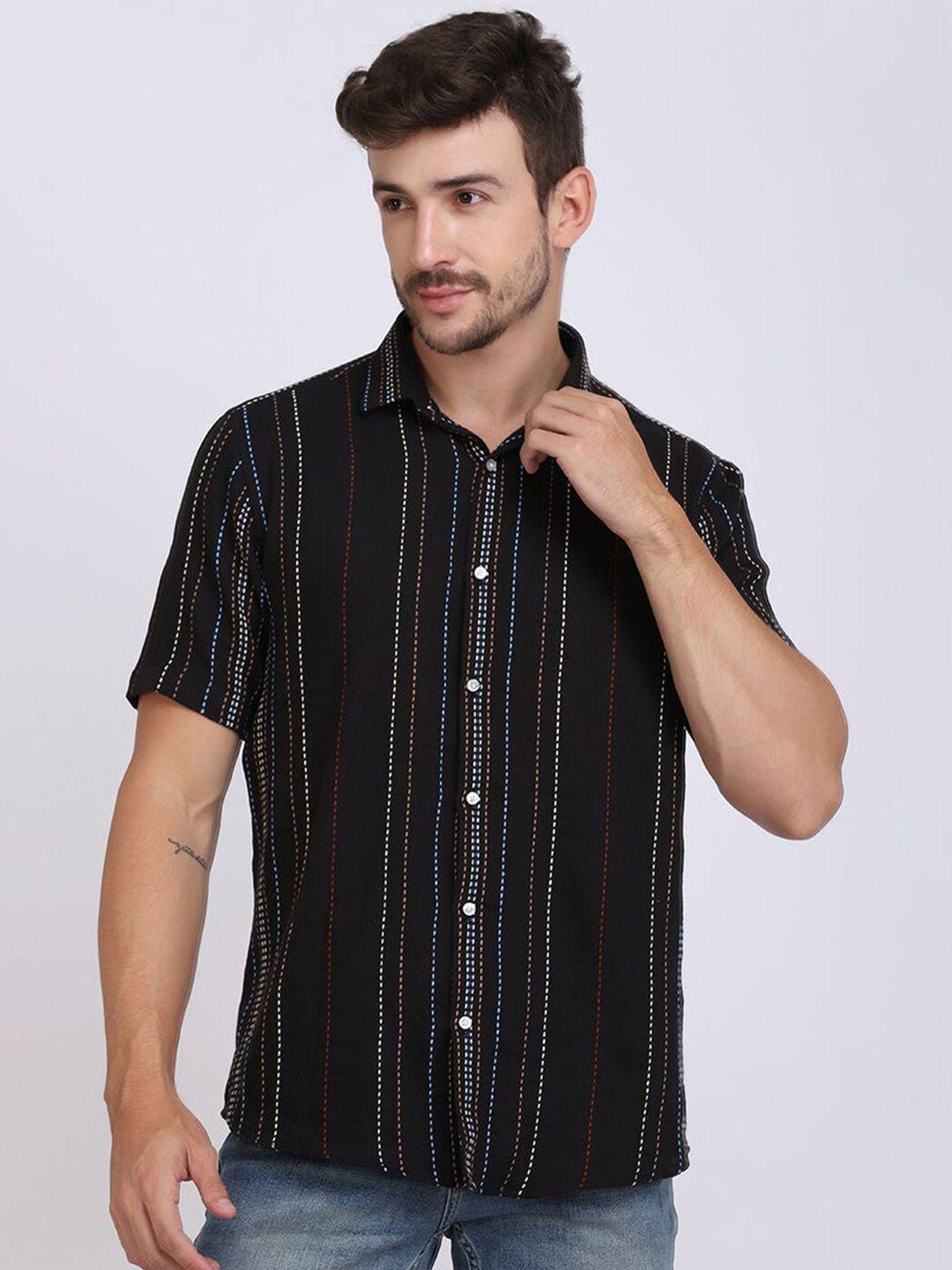 jjaagg t men striped casual shirt