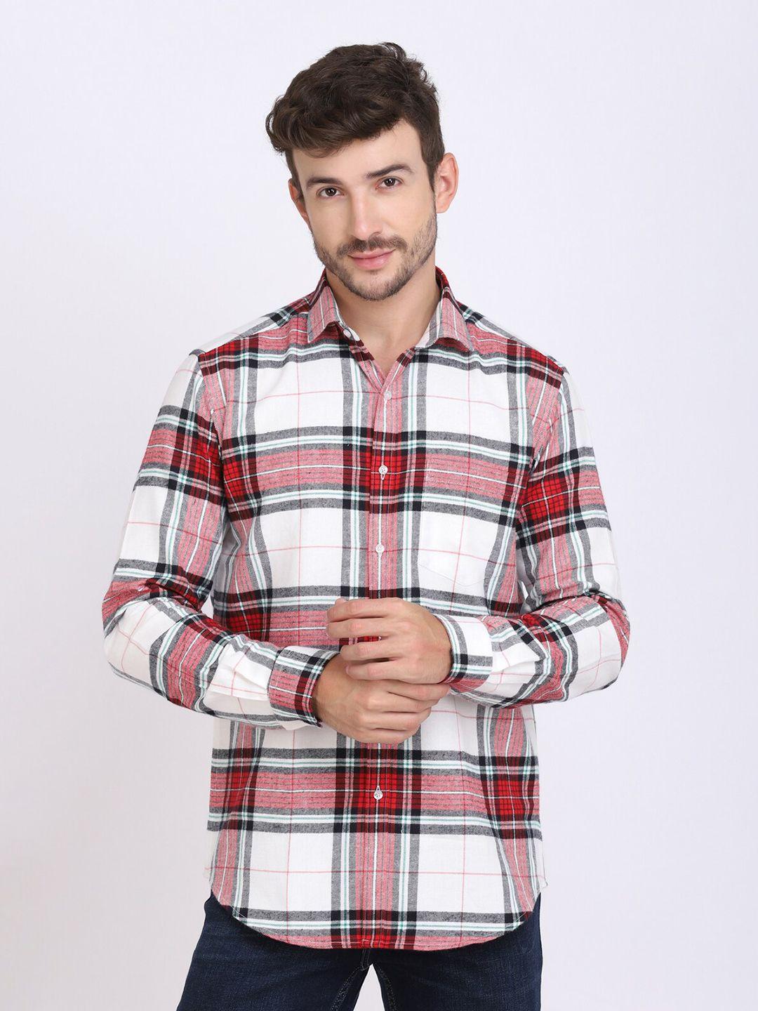 jjaagg t men tartan checked flannel weave pure cotton casual shirt