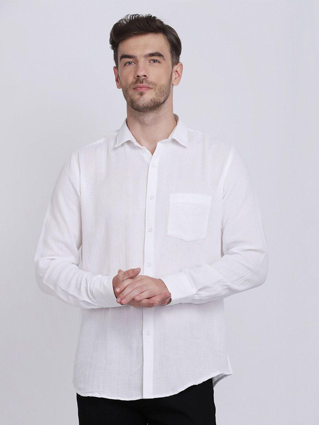 jjaagg t men white classic cotton casual shirt