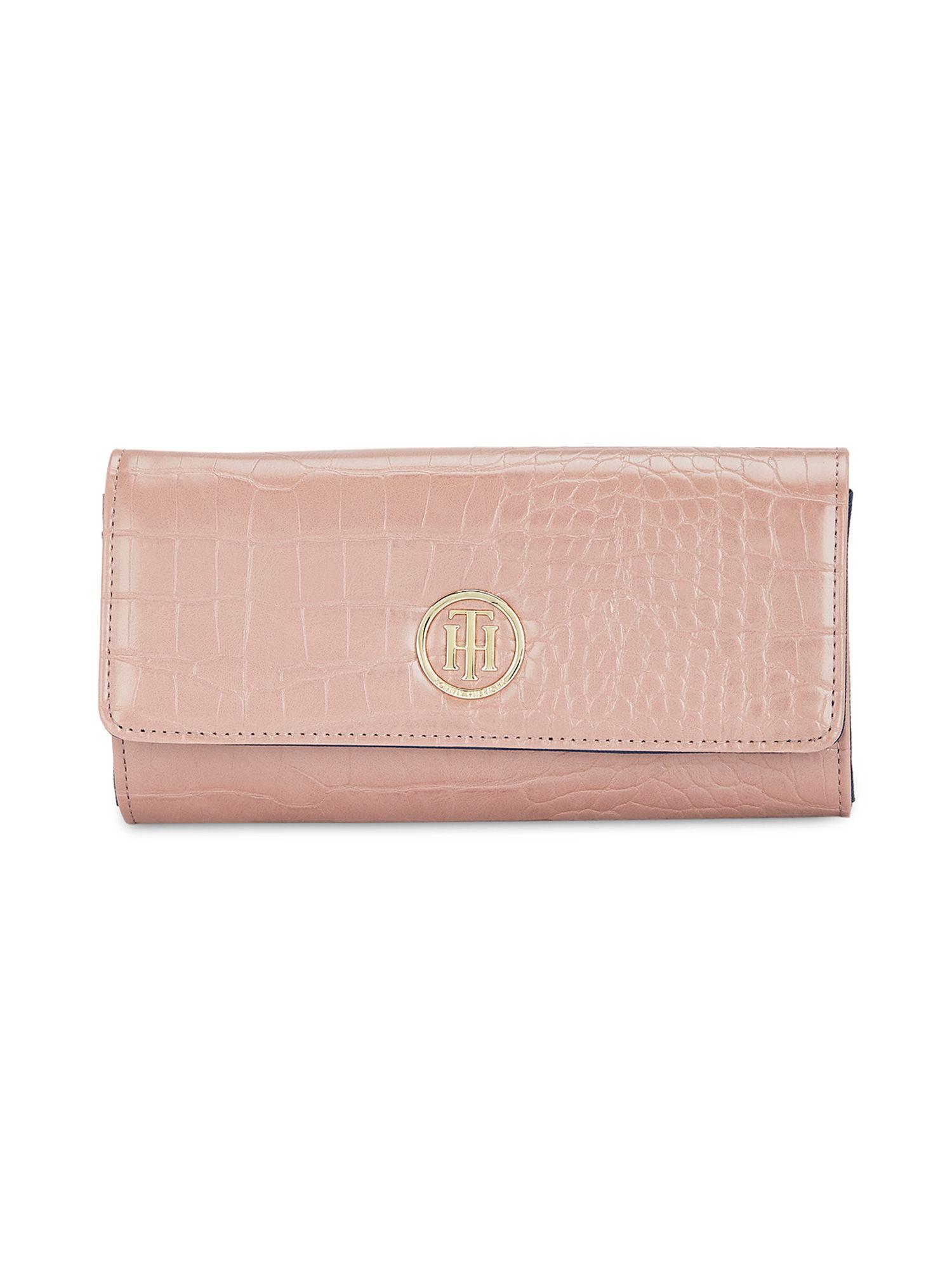 jocelyn plus womens salmon pink textured wallet