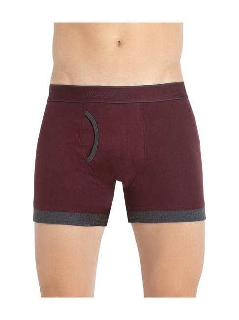 jockey 1017 maroon super combed cotton rib boxer briefs with stay fresh properties