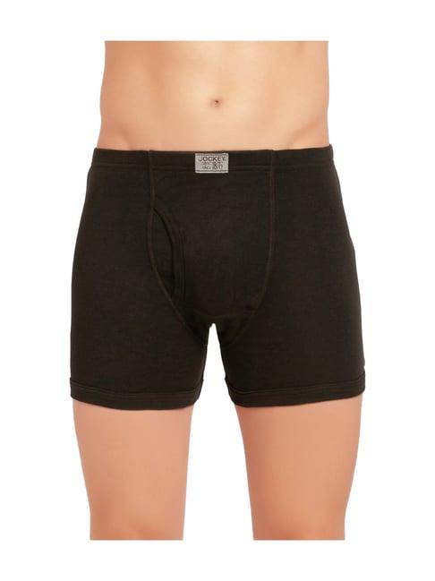 jockey 8008 dark brown combed cotton boxer briefs with ultrasoft concealed waistband - pack of 2