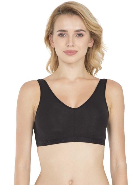 jockey es04 black wirefree padded full coverage sports bra with removable pads