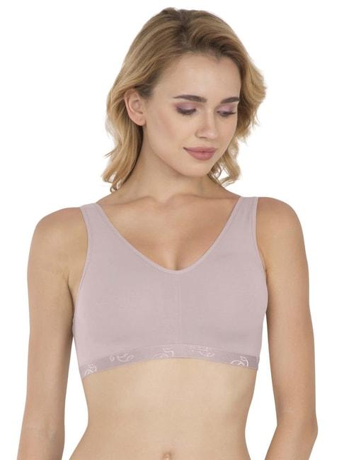 jockey es04 mocha wirefree padded full coverage sports bra with removable pads