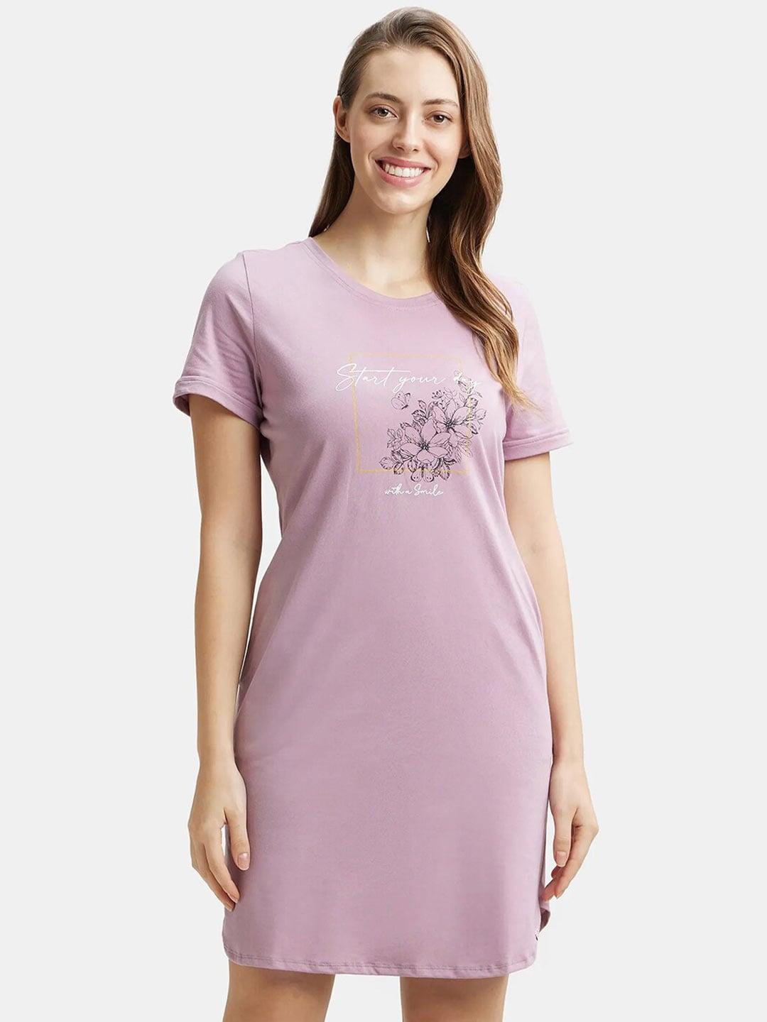 jockey floral printed short sleeves t-shirt nightdress
