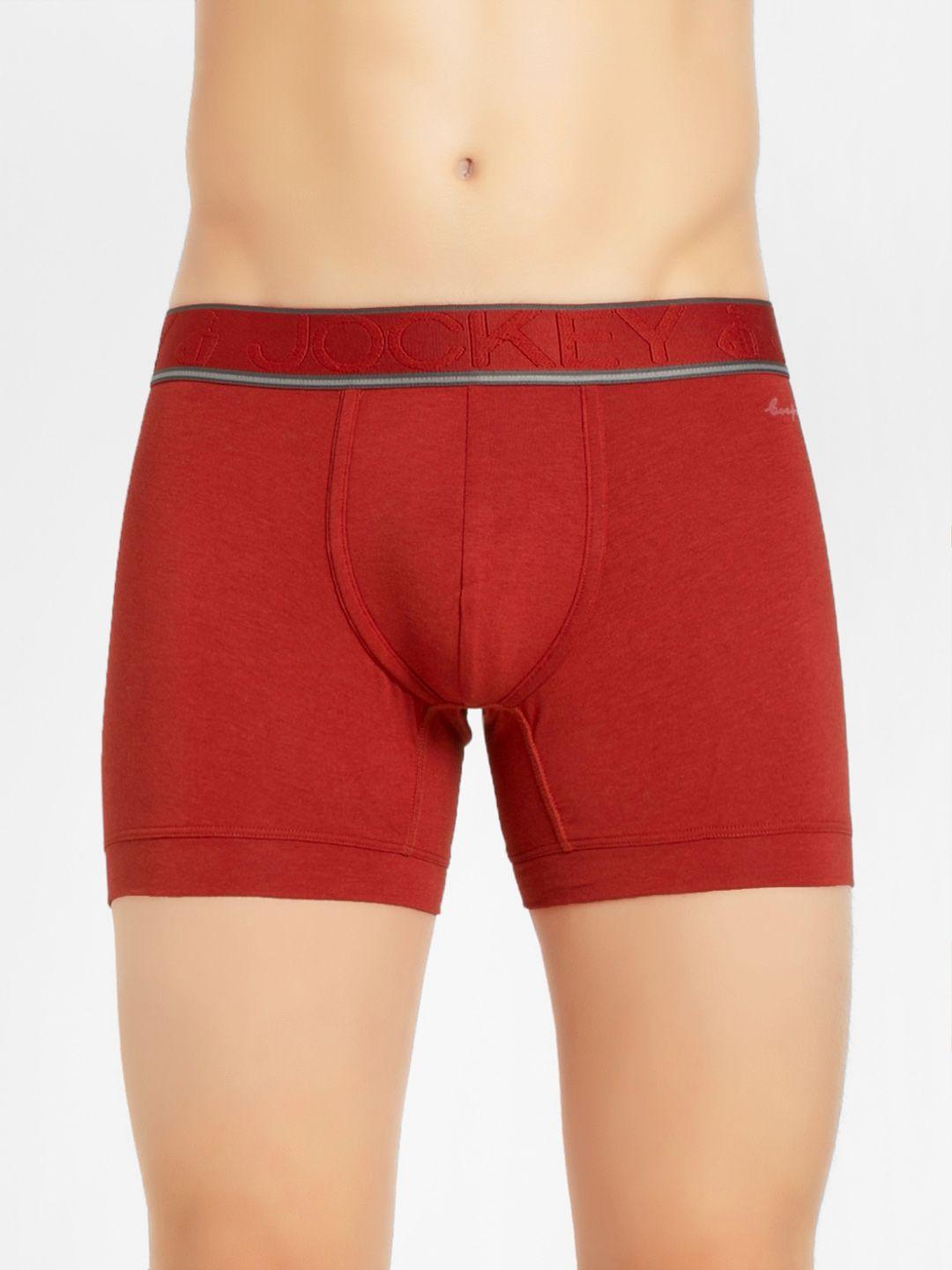 jockey heritage collection men red solid trunks hg16