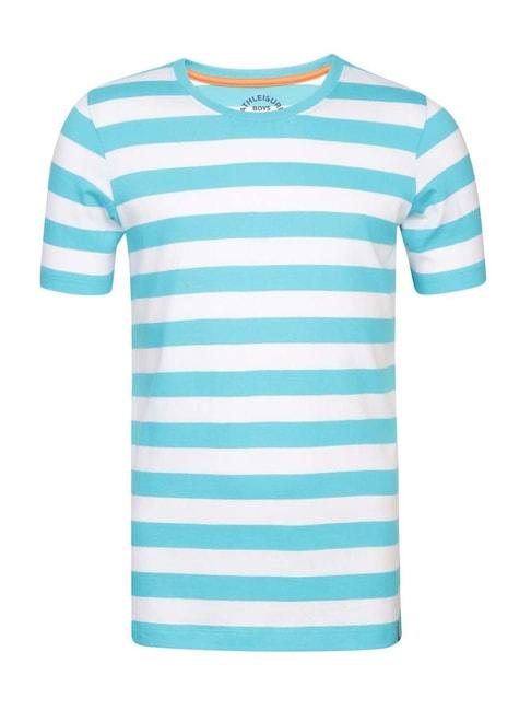 jockey kids blue & white cotton striped t-shirt