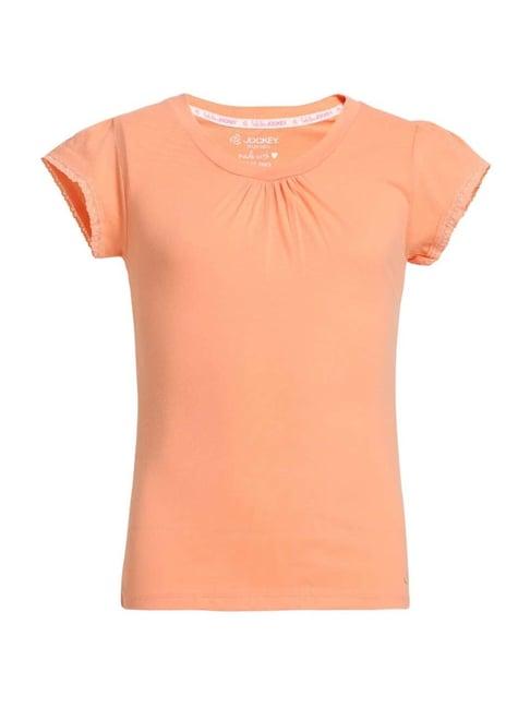 jockey kids orange cotton regular fit t-shirt