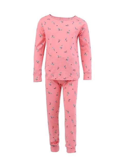 jockey-kids-pink-cotton-floral-print-top-set