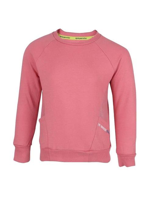 jockey kids pink cotton regular fit sweatshirt