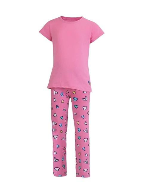 jockey kids pink cotton regular fit top set
