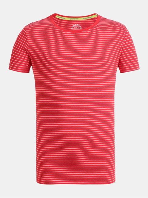 jockey kids rio red cotton striped t-shirt
