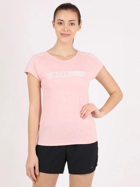 jockey light pink graphic print sports t-shirt
