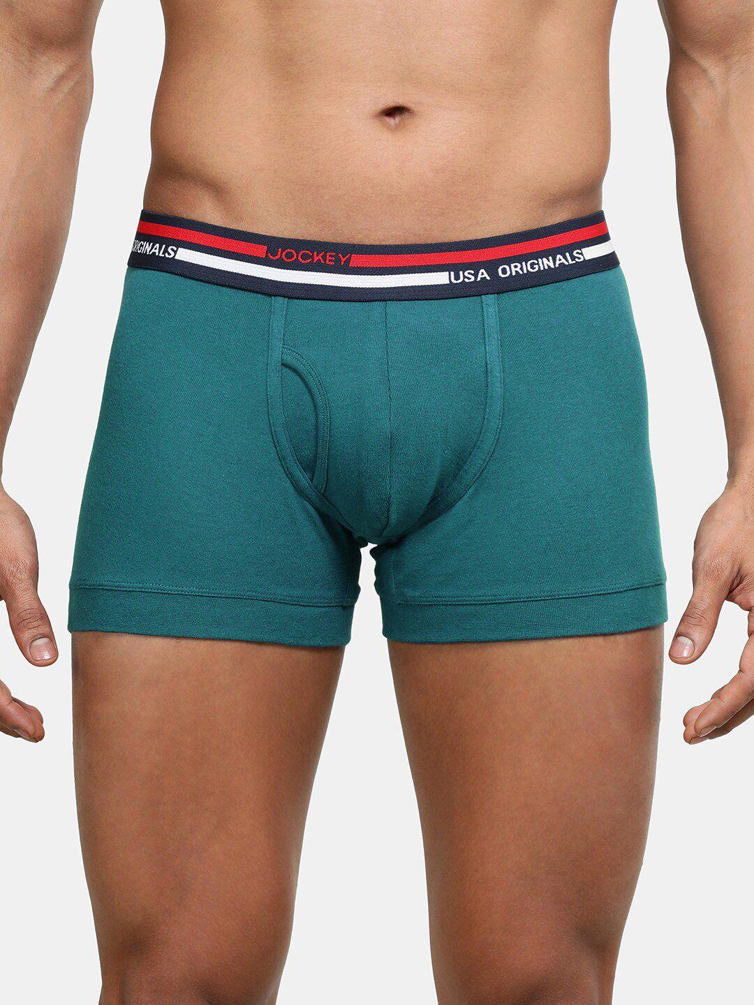 jockey men super combed cotton trunk with ultrasoft and durable waistband ui22-0105-seapt