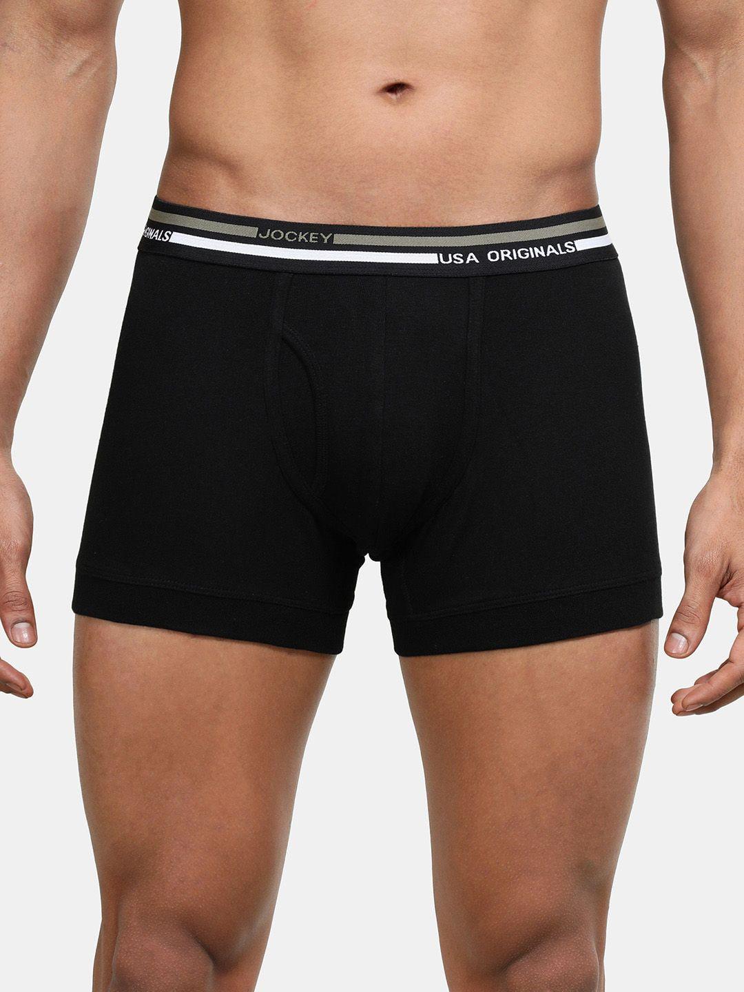 jockey men super combed cotton trunk with ultrasoft and durable waistband ui22-0105