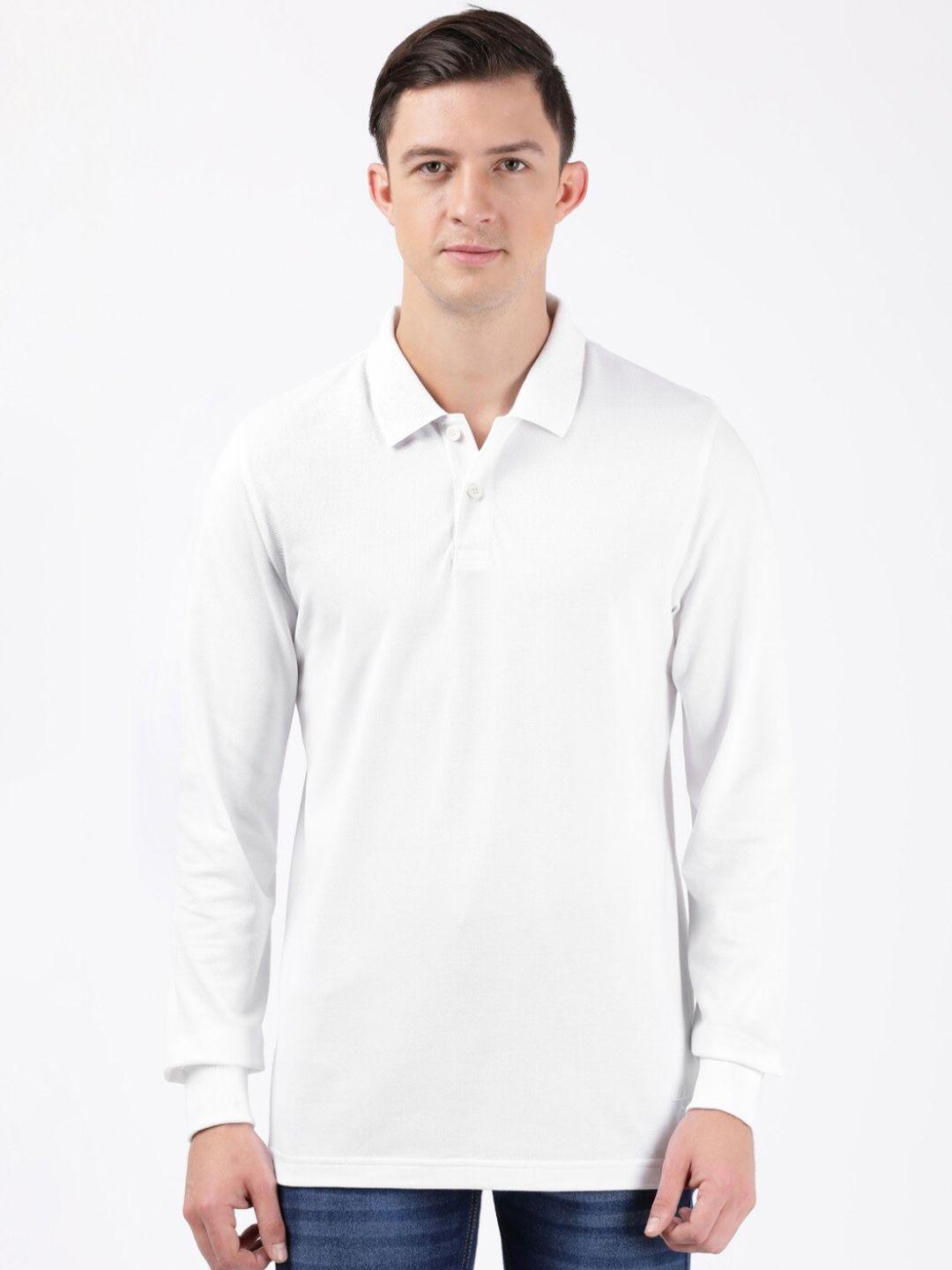 jockey men white polo collar t-shirt