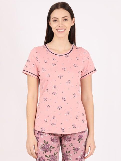 jockey pink cotton printed t-shirt