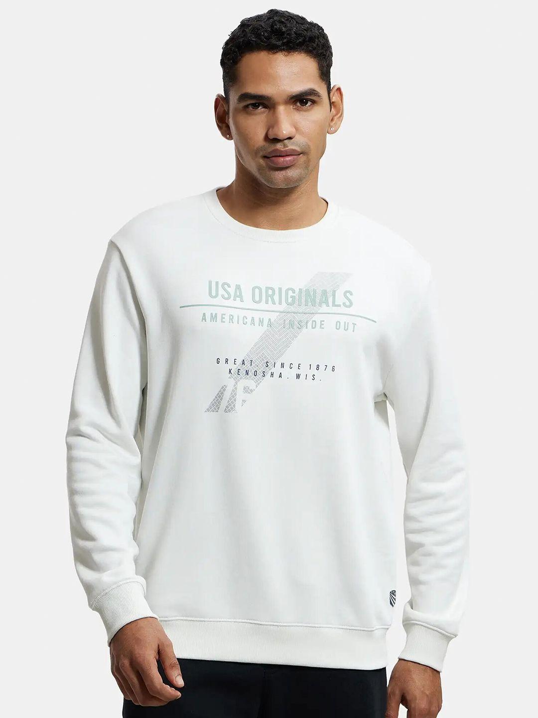 jockey printed cotton terry pullover sweatshirt