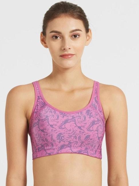 jockey purple printed sports bra