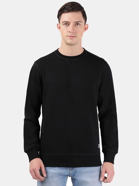 jockey us92 black super combed cotton rich fleece sweatshirt with stay warm treatment