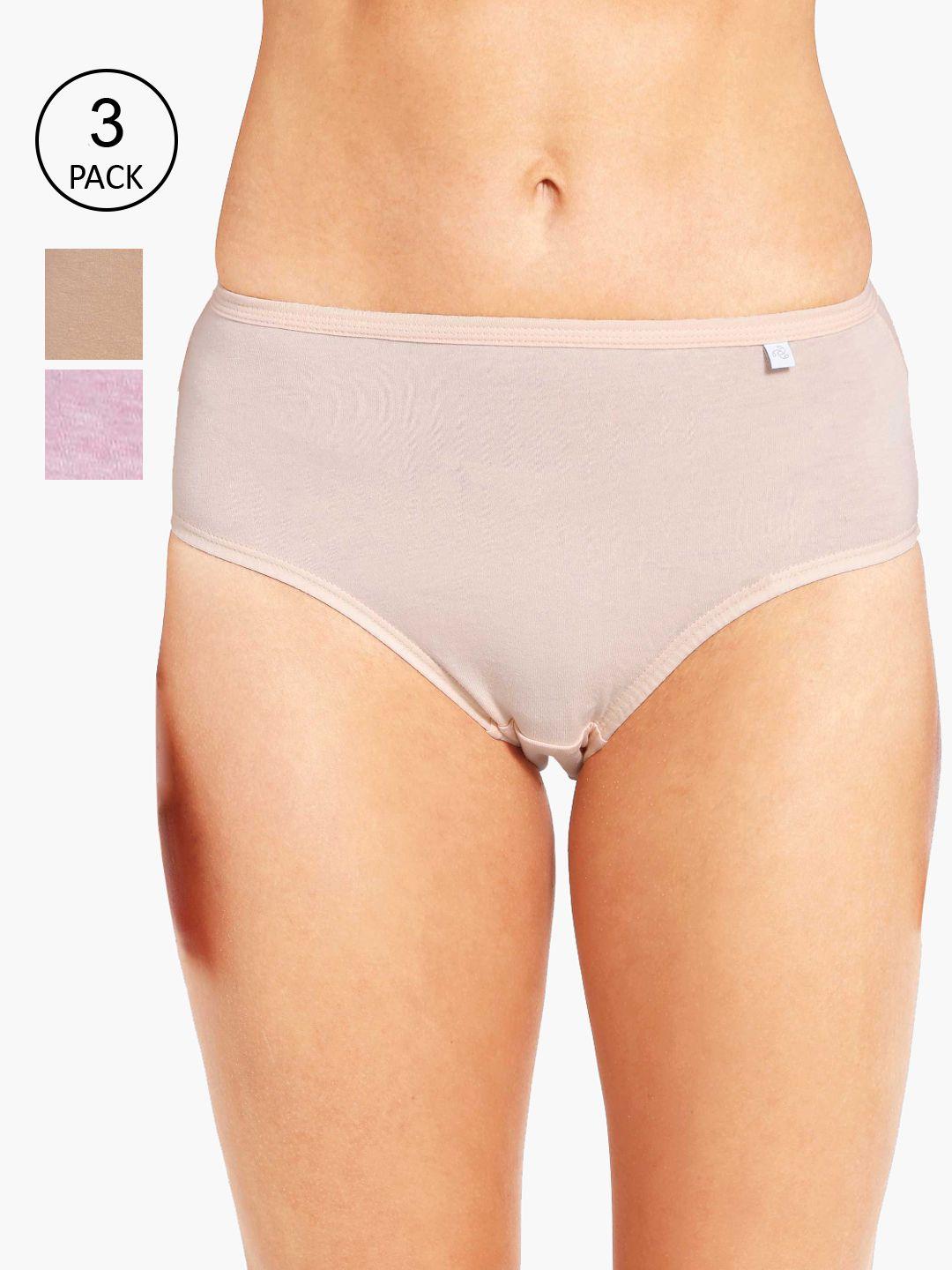 jockey woman pack of 3 assorted solid pure cotton low-rise bikini briefs