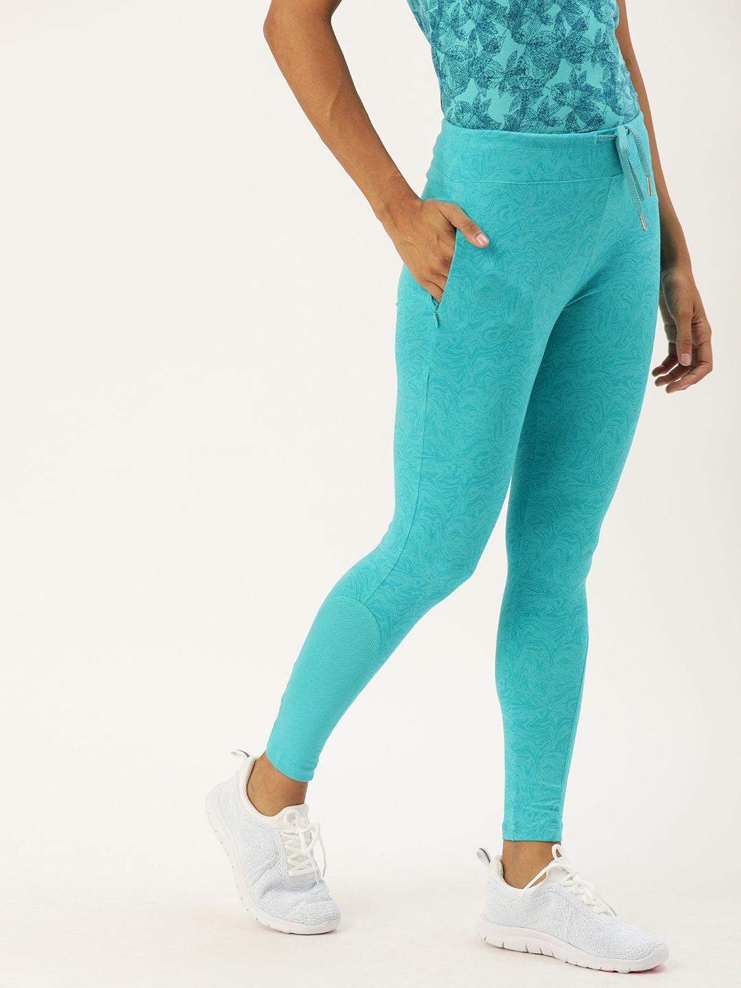 jockey woman's teal blue solid yoga pants