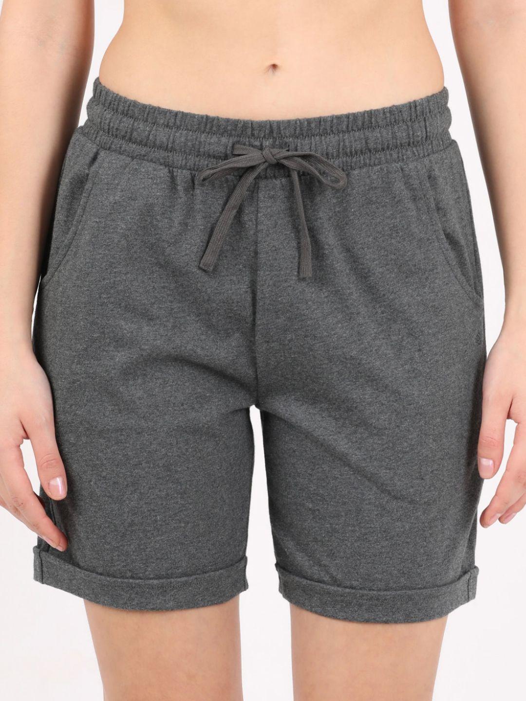 jockey women grey cotton lounge shorts