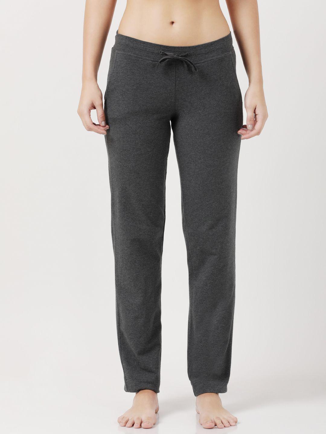 jockey-women-grey-solid-cotton-track-pants