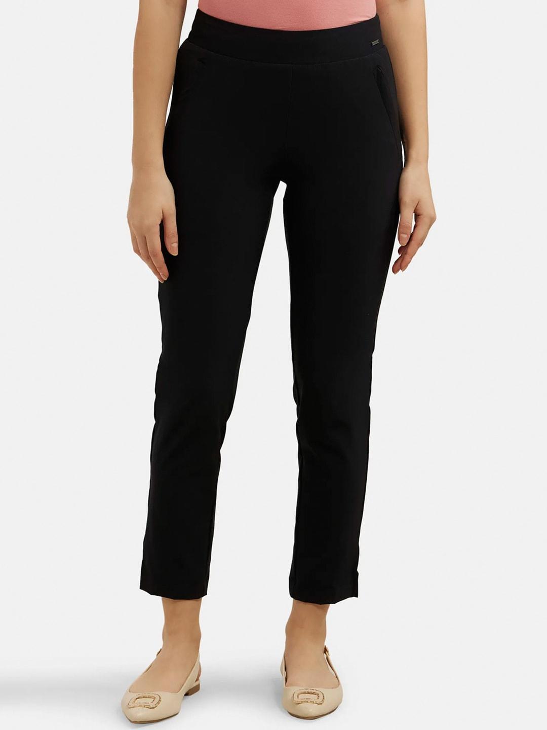 jockey women high-rise antimicrobial 4-way stretch cropped regular trousers