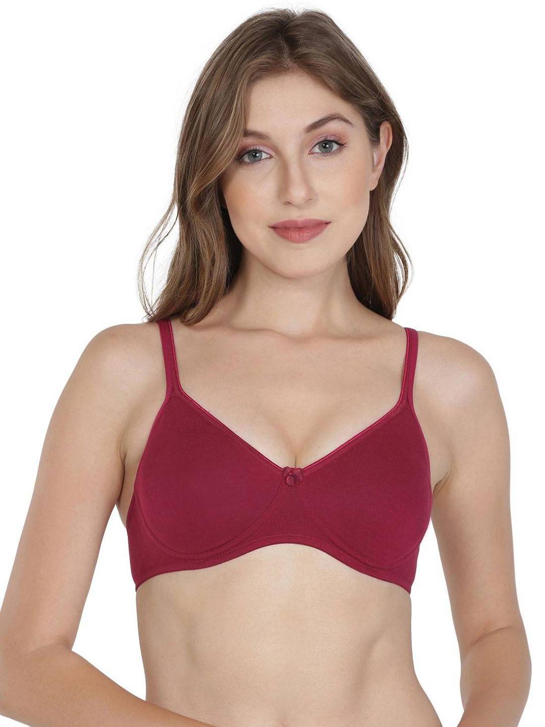 jockey women red solid non-wired non- padded everyday bra 1722-0105