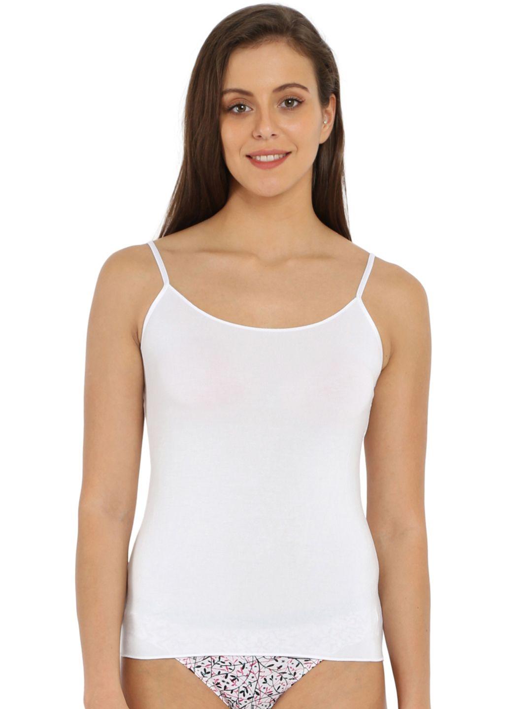 jockey women white solid camisole 1487-0110