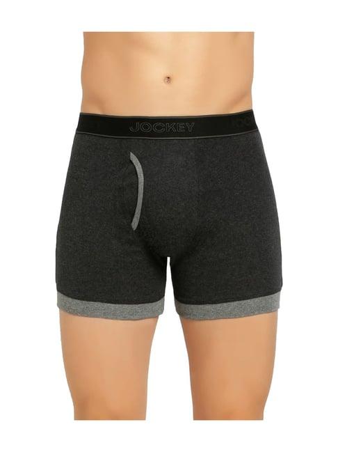 jockey 1017 black super combed cotton rib boxer briefs with stay fresh properties - pack of 2