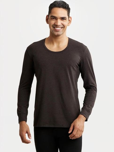 jockey 2604 black soft touch microfiber elastane full sleeves thermal top with stay warm technology