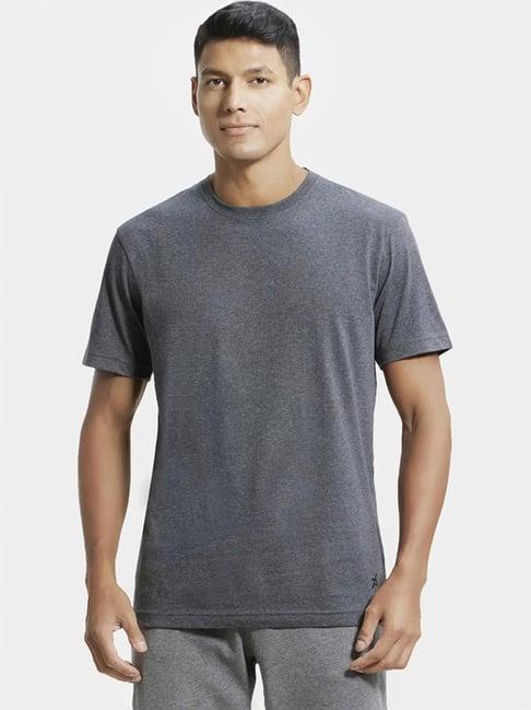 jockey 2714 charcoal super combed cotton rich half sleeves t-shirt