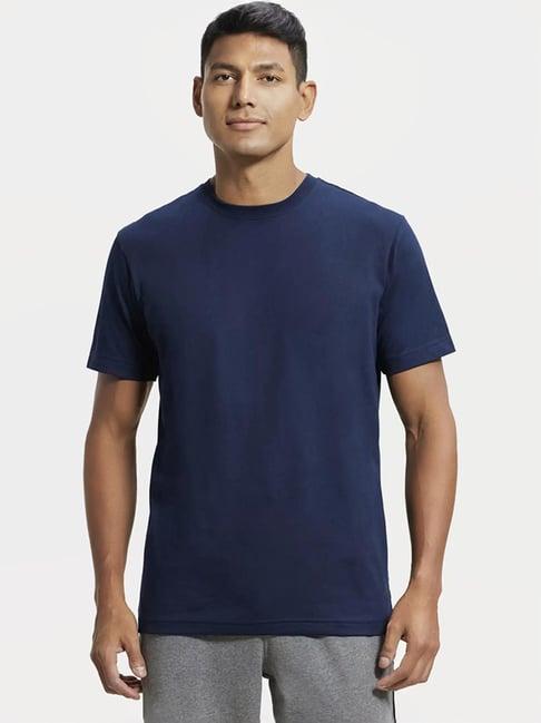 jockey 2714 navy super combed cotton rich half sleeves t-shirt