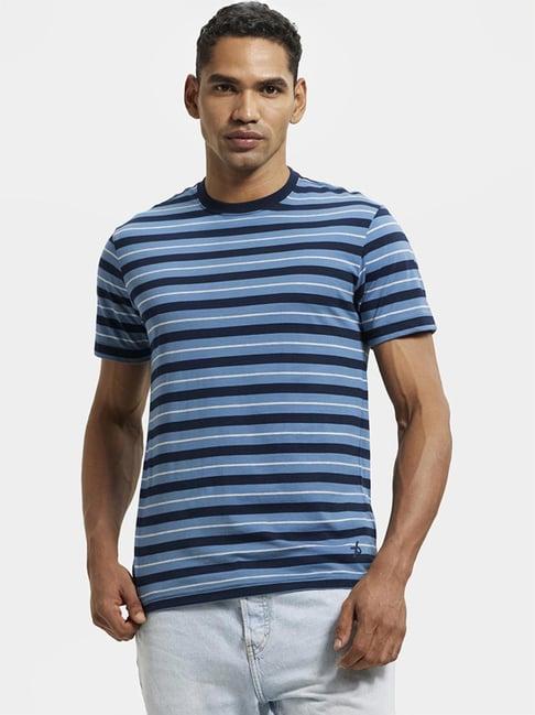 jockey 2715 blue super combed cotton rich half sleeves t-shirt