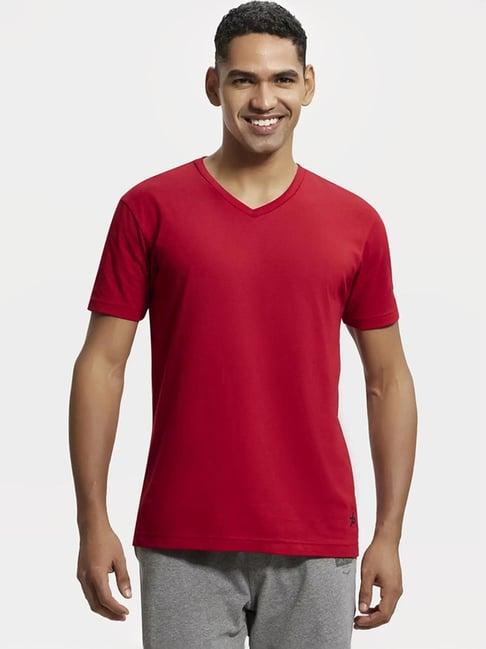 jockey 2726 dark red super combed cotton rich half sleeves t-shirt