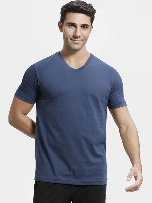 jockey 2726 mid navy super combed cotton rich half sleeves t-shirt