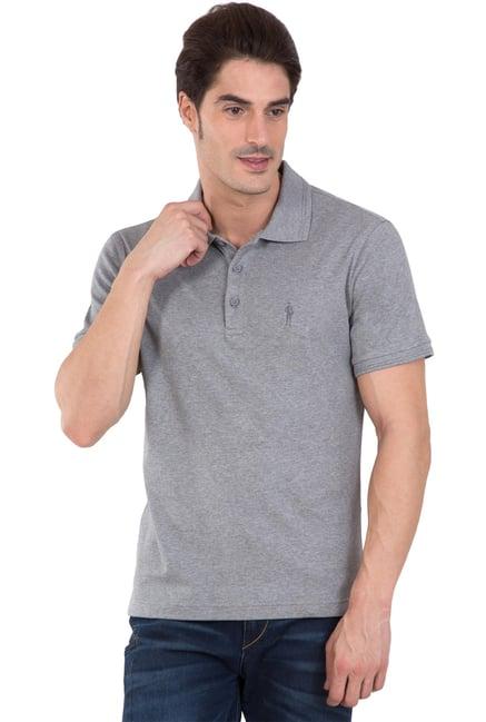 jockey 3912 grey super combed cotton rich half sleeves polo t-shirt