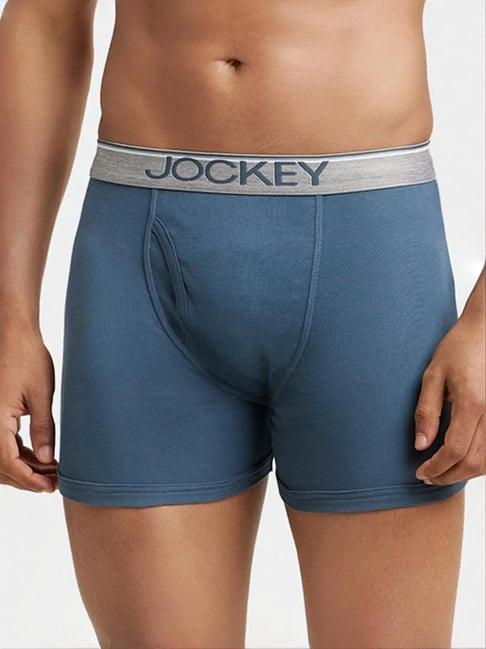 jockey 8009 deep blue super combed cotton rib boxer briefs with ultrasoft waistband