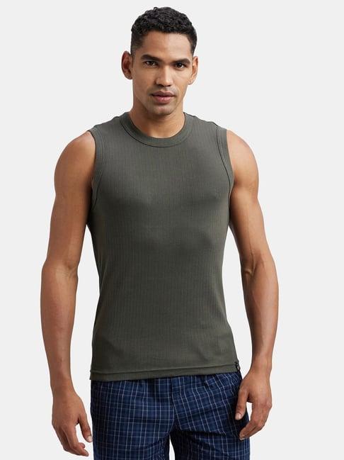 jockey 9930 dark olive super combed cotton rib muscle vest