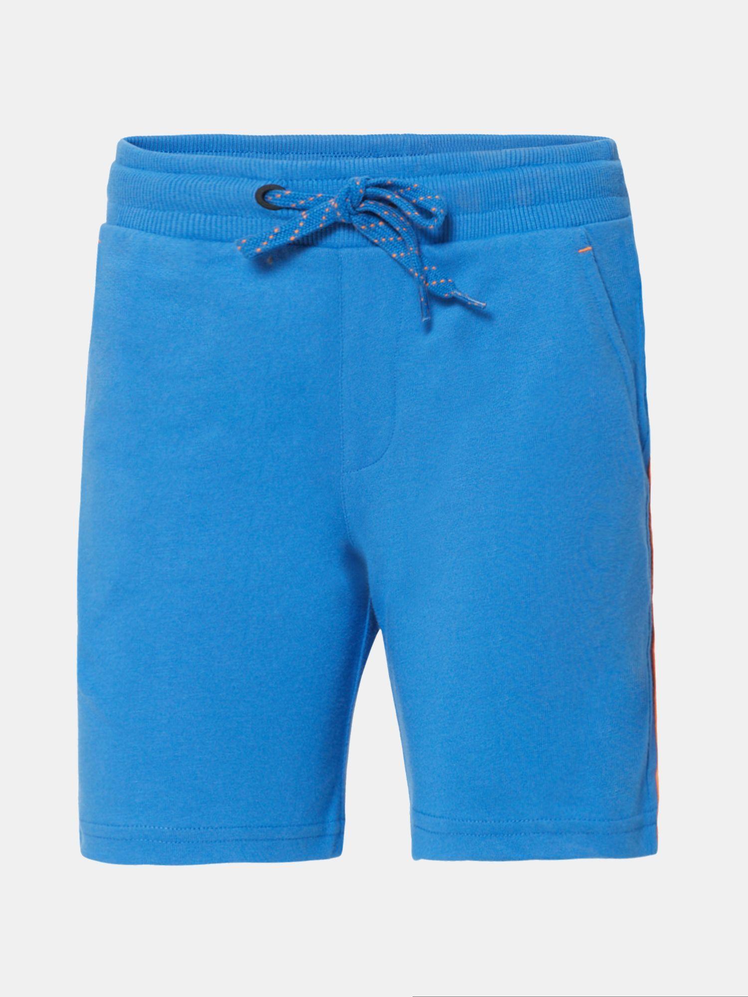 jockey ab30 cotton rich shorts for boys with side pocket & drawstring closure-blue