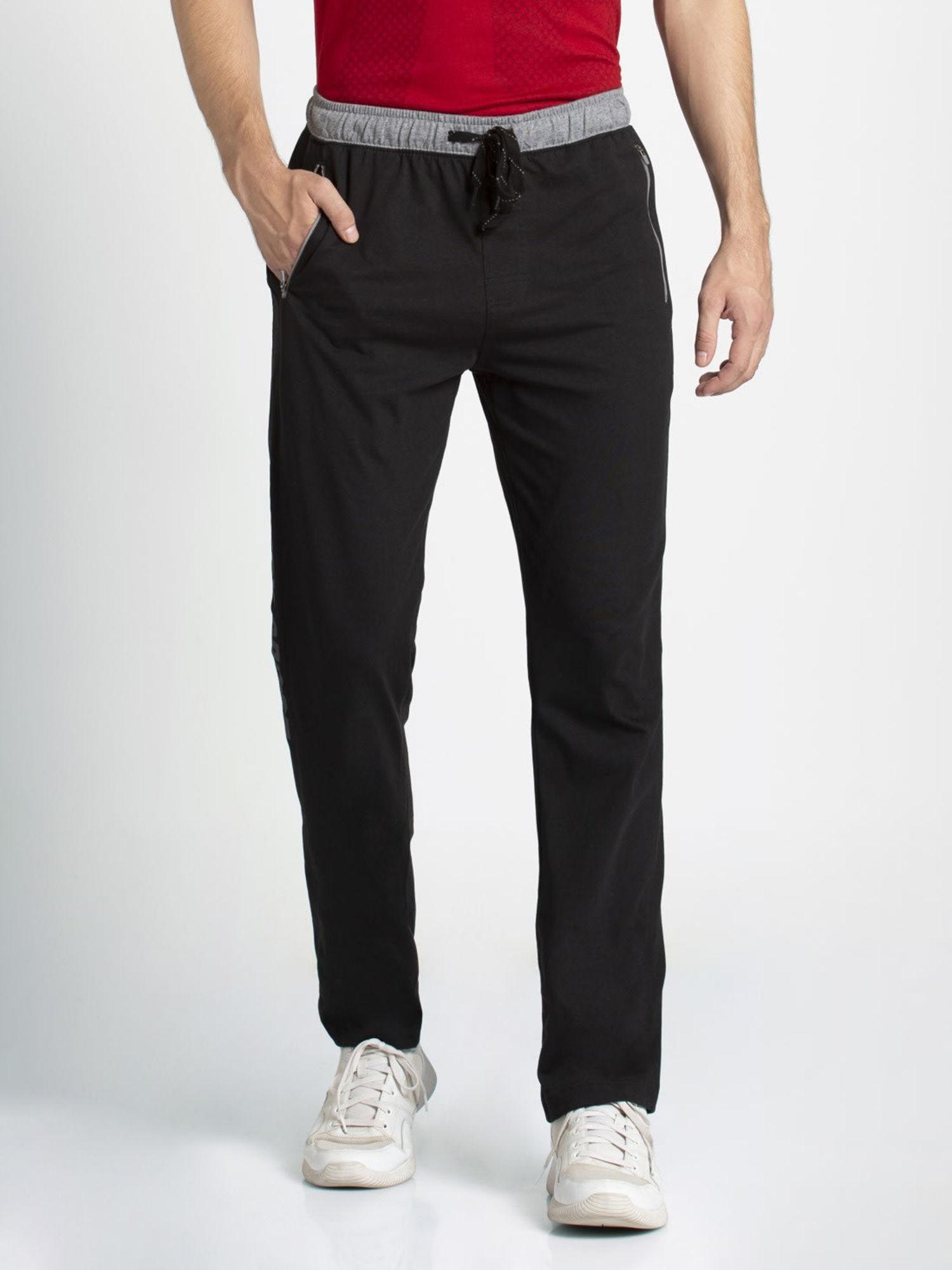 jockey black & grey melange sports track pants